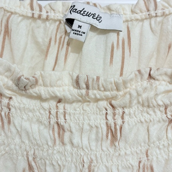 Madewell ikat print ruffled sleeve Top M - Picture 6 of 7
